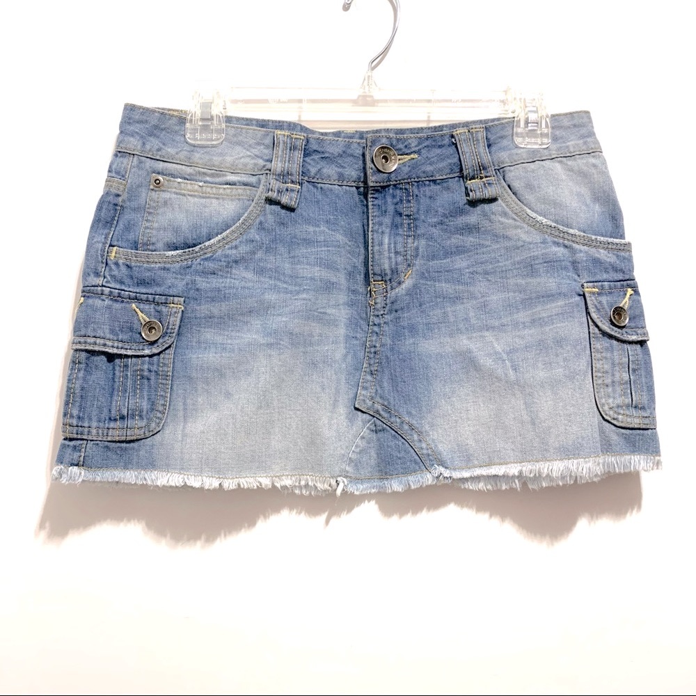 Unionbay Light Wash Denim Blue Jean Mini Skirt